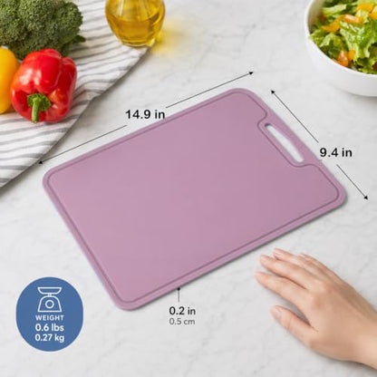 Silicone Cutting Board, 14.9x9.4 In, BPA-Free Flexible Chopping Mat(Pink) - color: Pink, size: 14.9"L x 9.4"W