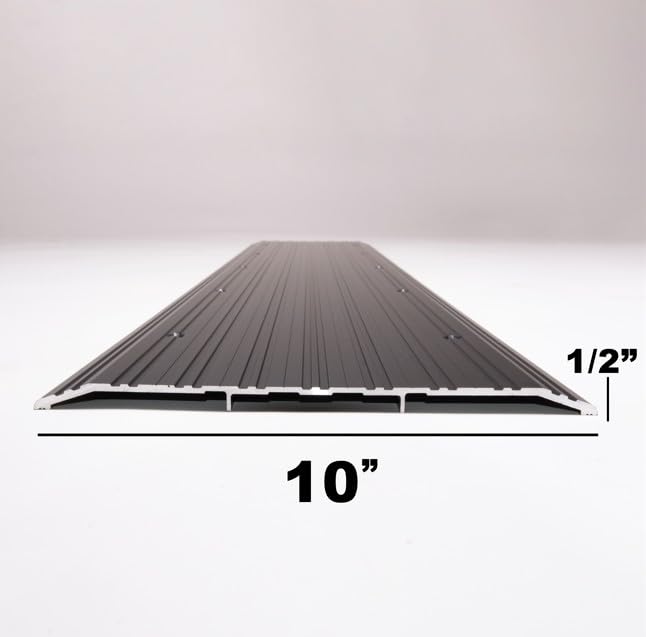 Aluminum Thresholds Extra Width 5"-6"-7"-8" Inch - Residential/Commercial use. Saddle/Handicap Easy Installing and Accessible/Fireproof Rated high-Quality (10"x48") - size: 10"x48"