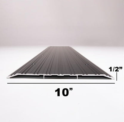 Aluminum Thresholds Extra Width 5"-6"-7"-8" Inch - Residential/Commercial use. Saddle/Handicap Easy Installing and Accessible/Fireproof Rated high-Quality (10"x48") - size: 10"x48"