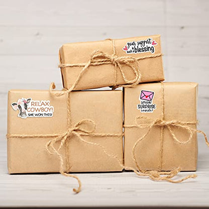 Wailozco Funny She Won This Stickers,Relax Cowboy She Won This Packaging Sticker for Mailing Envelopes Small Business Shipping Package 500 Labels Per Roll - color: Relax Cowboy