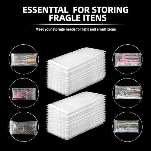 Frienda 300 Pcs Self Adhesive Bubble Bags Packing Pouches, 4" X 8" - size: 4" X 8"