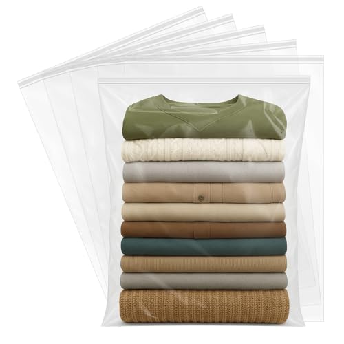 20Pcs Clear 18" x 24" Large Storage Plastic Bags, Zip Closure - size: 18x24 Inch(Pack of 20)