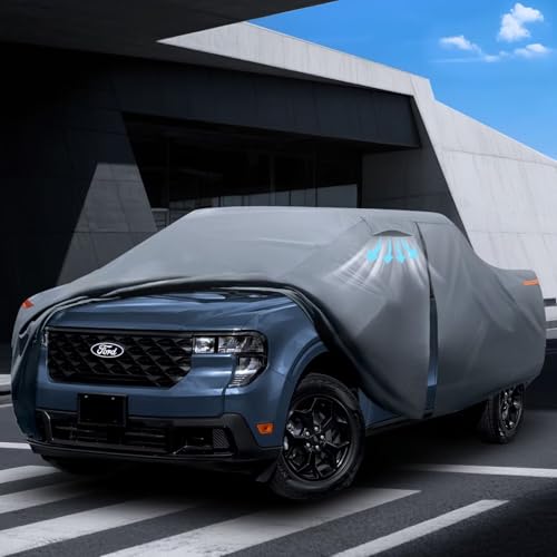 Nissan Frontier Truck Cover Custom Fit 1998-2020 King Cab/Crew Cab Short Bed(4.6'-6.2') With Door Zipper, 10 Layer Pickup Truck Cover Waterproof All Weather, Car Tarp for Wind Dust Sun etc Protection. - size: Custom fit Nissan Frontier King Cab/Crew Cab S