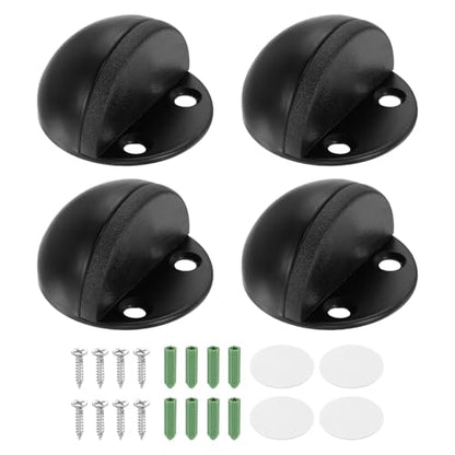 uxcell 4Pack Low Dome Floor Door Stop 45mm Dia. Stainless Steel, Black - color: Black