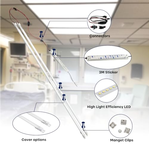 Magnetic Mount 4 Foot LED Tube, 24W, 3600LM,4000K Nature Light, No Dimmable - color: 4ft 4000k Milky