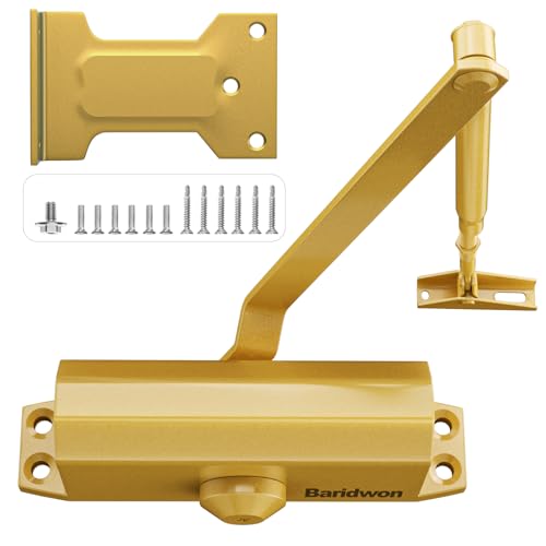 Dullgolden Door Closure System, Residential Soft-Closing, Small Size (Apartment Friendly), Quick Install - color: Dullgolden, size: Small