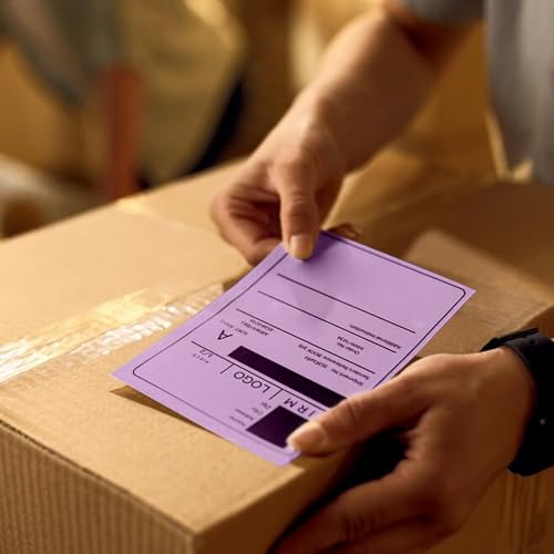 Purple Thermal Labels 4 × 6 Inch Waterproof Vinyl Stickers 250 PCS - color: Purple