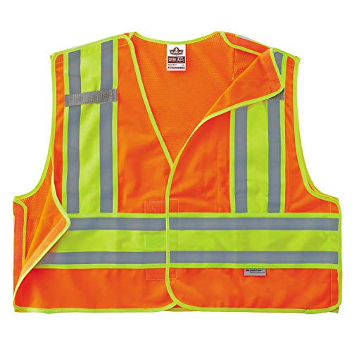 Ergodyne Public Safety Reflective Vest, High Visibility, ANSI Compliant, Breakaway, S/M, GloWear 8245PSV - color: Orange, size: Small-Medium