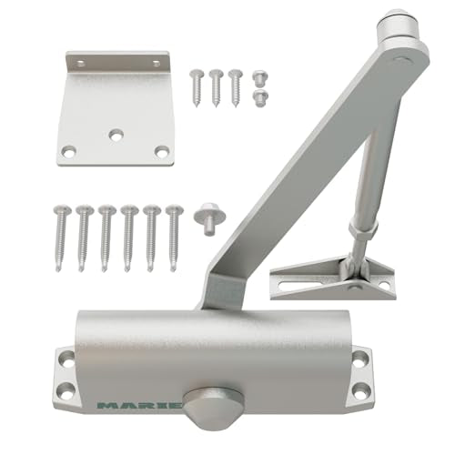 Marie Door Closer for Residential and Commercial Doors,Size 3 Adjustable Automatic Door Closer for Home Use (Sliver) - color: sliver