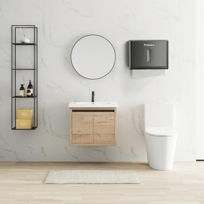 Adhesive Paper Towel Holder for Bathroom: Multifold/Trifold/C Fold Paper Towel Dispenser for Compact Commercial Toilet - color: D-213 Grey