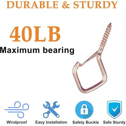 12 Pcs 2.36IN Ceiling Hooks with Safety Buckle for Plants - color: Rose Gold, size: 12Pcs