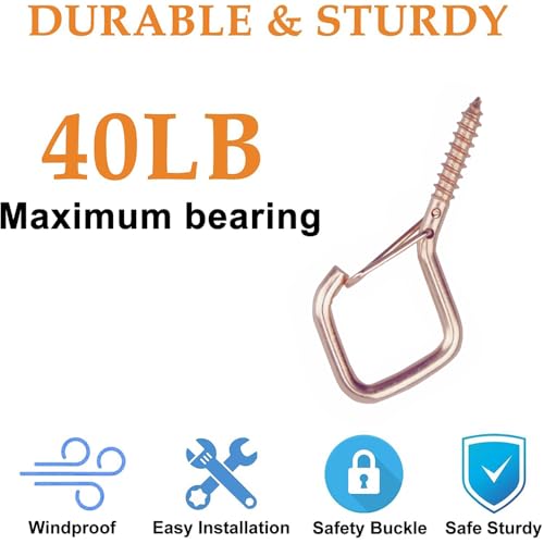 52 Pcs 2.36IN Ceiling Hooks with Safety Buckle for Plants - color: Rose Gold, size: 52Pcs