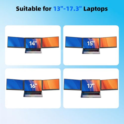 BOSII 15.6" Laptop Screen Extender Triple Monitor Ultra-Thin, Lightweight, FHD 1080P, IPS Display, Plug&Play, for 13-17.3" laptops, for Business/Work/Travel - size: 15.6"triple monitor