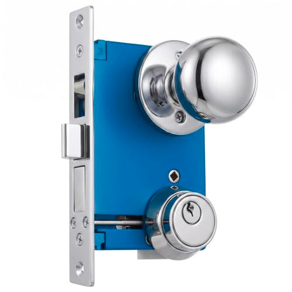 Tandefio 1 Set Double Cylinder Mortise Lock, Right Hand Reverse, Silver - color: Silver, style: Right Hand Reverse