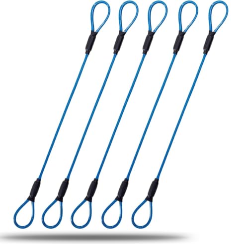 3.3mm Steel Wire Rope Outdoor Travel Security Cable Lock,Braided Steel Coated Safety Cable Luggage Lock,Safety Cable Wire Rope Chain Lock Double Loop Lightweight (Blue*5, 12in/30cm) - color: Blue*5, size: 12in/30cm