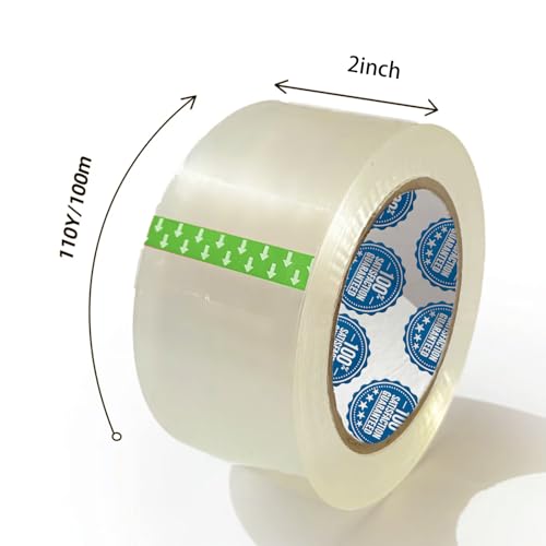 2.0 Mil Premium Packing Tape 3 inch x 110 Yards (24 Rolls) - Clear Shipping Packaging Tape, Strong Adhesive Box Tape for Moving, Sealing Packages & Shipping Boxes