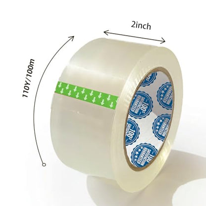2.0 Mil Premium Packing Tape 3 inch x 110 Yards (24 Rolls) - Clear Shipping Packaging Tape, Strong Adhesive Box Tape for Moving, Sealing Packages & Shipping Boxes