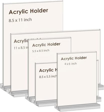 newnewshow 8.5x11 Clear Acrylic Sign Holder, Display Stand, Plastic Card Holder for Business, Office, Retail (2 Pack 8.5x11) - size: 2 Pack