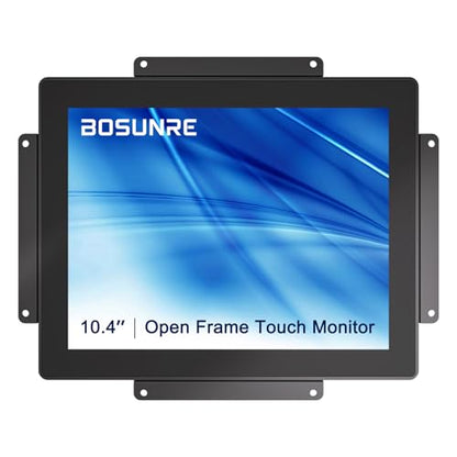 10-Point Touch Industrial Display 1024x768,IP65 Waterproof Front Panel 10.4 Inch Open Frame Capacitive Display, HD-MI VGA Port, Full Black Back Shell - size: 10.4