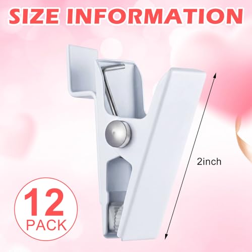 Zonon 12 Pack White Metal Slatwall Clips 2 Inch Slatwall Accessories Garage Storage Clips Commercial Slat Wall Clip for Clothing, Accessories - style: White