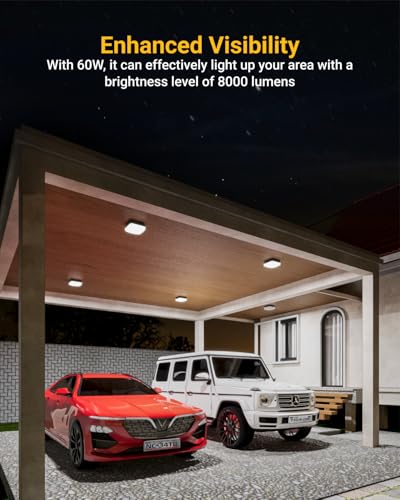 Sunco 6 Pack LED Outdoor Canopy Ceiling Light, 60W, 5000K, 8000LM Dimmable