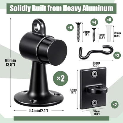 Yaocom 2 Pack Floor Mounted Door Stops, 3.5 Inch, Black - color: Black
