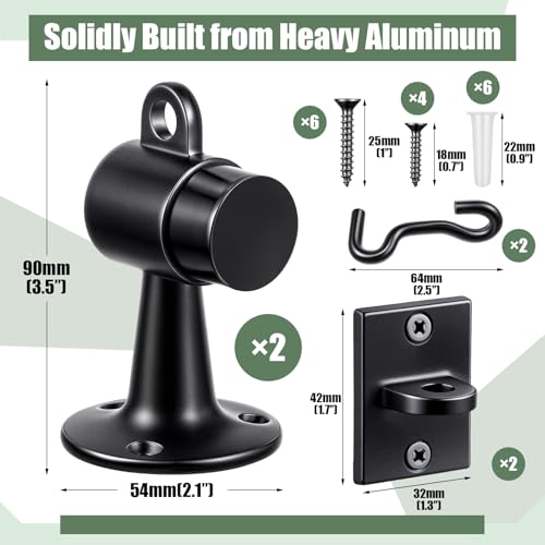 Yaocom 2 Pack Floor Mounted Door Stops, 3.5 Inch, Black - color: Black