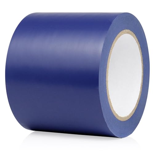 BOMEI PACK Floor Marking Tape 4 Inch x 108FT Blue Warning Safety Stripe Tape for Walls, Floors, Pipes, Warterproof Caution Tape Ideal for Marking Hazardous Areas, Equipment - color: Blue