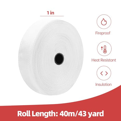 Fiberglass Cloth Tape, 6 oz,1 inch x 43 yd Woven Fiberglass Fabrics Roll - size: 1inch