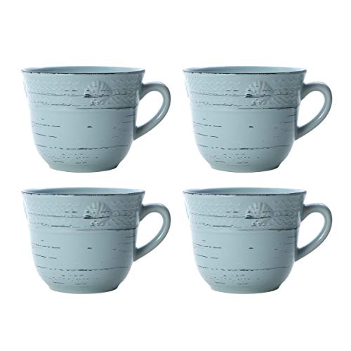 Pfaltzgraff Trellis Coastal 16-Piece Dinnerware Set, teal - color: Teal