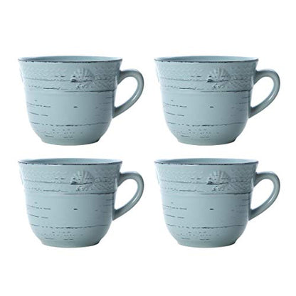 Pfaltzgraff Trellis Coastal 16-Piece Dinnerware Set, teal - color: Teal