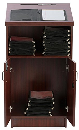 Displays2go 45.5" Tall Podium, Mahogany - color: Mahogany