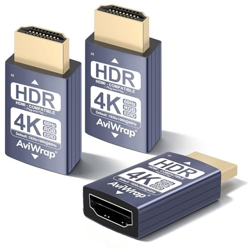 4K HDMI EDID Emulator Passthrough Adapter,EDID Dongle for HDR,3Pack - color: 4K/60Hz HDR, size: 3pack