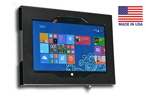 TABcare Locking Wall Mount Metal Enclosure for Acer Switch Alpha 12 - Kiosk, POS, Store, Show Display (Black w Dynamag Adapter) - color: Black w Dynamag Adapter