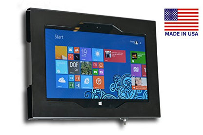 TABcare Locking Wall Mount Metal Enclosure for Acer Switch Alpha 12 - Kiosk, POS, Store, Show Display (Black w Dynamag Adapter) - color: Black w Dynamag Adapter