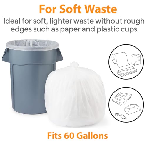 Staples Coastwide Professional 55-60 Gallon Trash Bag, 38" x 60", High Density, 14 mic, Natural, 200 Bags/Box - size: 1 Count (Pack of 200)