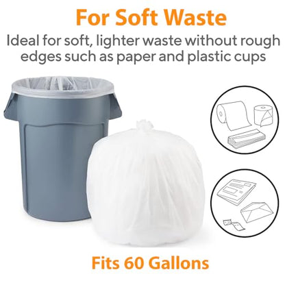 Staples Coastwide Professional 55-60 Gallon Trash Bag, 38" x 60", High Density, 14 mic, Natural, 200 Bags/Box - size: 1 Count (Pack of 200)