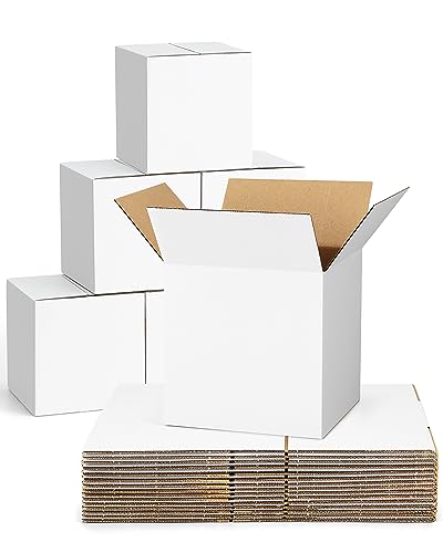 40-Pack-Small-Shipping-Boxes-6x6x6, Corrugated-Cardboard-Boxes-for-Packaging-Small-Business, White-Boxes-Mailers - color: White, size: 6x6x6 inches
