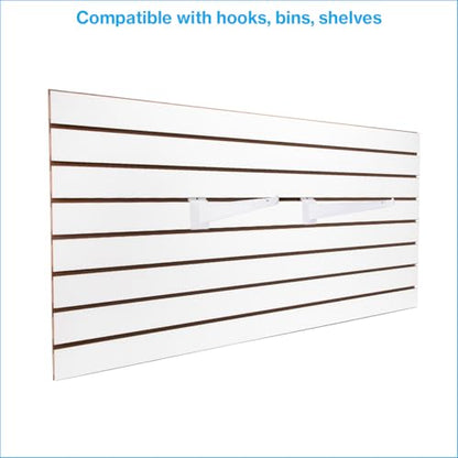 SSWBasics White Slatwall Panels, 2 x 4 ft Slat Wall for Garage, Pack of 2