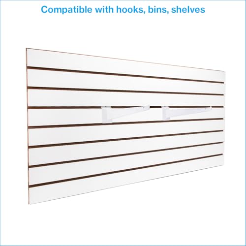SSWBasics White Slatwall Panels, 2 x 4 ft Slat Wall for Garage, Pack of 2