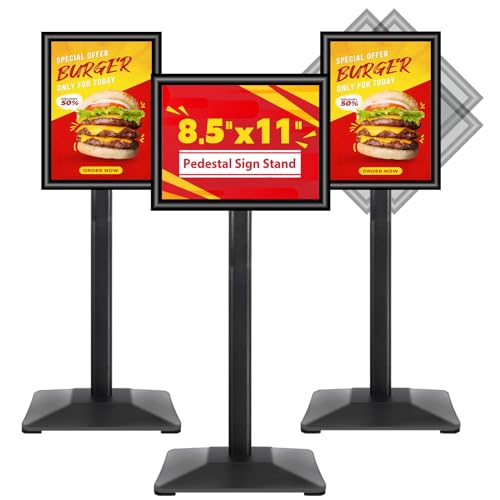 Business & Store Sign Holders 8.5x11inch 3Pack Adjustable Floor Standing Sign Holder with Heavy Duty Display Stand (Black, Silver) - color: Black/3Pack, size: 8.5"x11" Sign Stand
