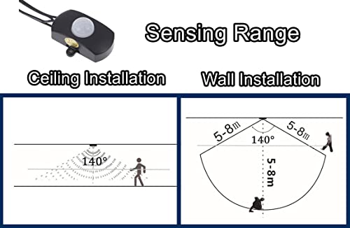 PIR Motion Sensor Switch DC 5-24V Occupancy Sensor Switch for DIY LED Lighting, PIR Infrared Motion Sensor Detector Automatic Switch LED Strip USB Interface
