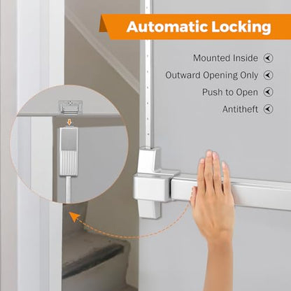 BEAMNOVA Vertical Rod Panic Bar Exit Device Door Push Bar, 32 Inch Metallic - color: Metallic, size: 32 Inch