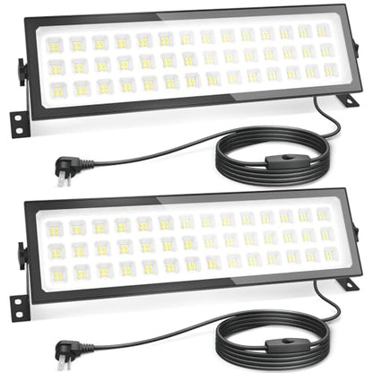 2 Pack Linkable LED Shop Lights, 100W 15000LM Garage Light 6000K