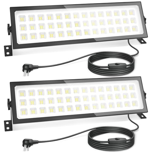 2 Pack Linkable LED Shop Lights, 100W 15000LM Garage Light 6000K