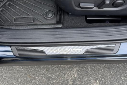 Carbon Fiber Door Sill Protector for Mazda CX-50 CX50 2023 2024, Door Entry Guard Scuff Plate Trim Cover Accessories, Auto Interior Accessory Kick Panels 4pcs set