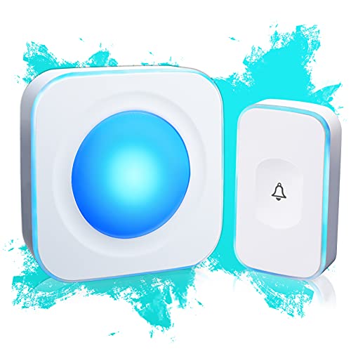 Wireless Doorbell 1200 Feet Waterproof Doorbells for Home with 36 Melodies 4 Volume levels, Flash Led Light (1 Receiver&1 Touch Button White) - color: 1 Receiver 1 Button