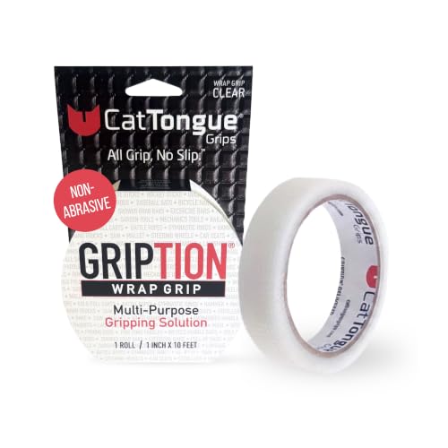 CATTONGUE GRIPS 1" x10' Grip Tape Wrap, Non-Abrasive, Waterproof, Clear - color: Clear, size: 1" x 10'