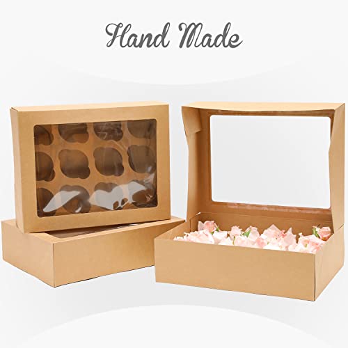Bakepacker Auto-pop up 12 Cupcake Box, Brown, 6-Packs - color: Brown