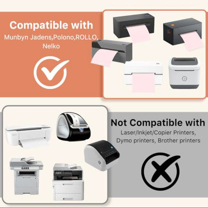 4" x 3" Thermal Labels, Pink, 500 Labels/Roll - color: Pink